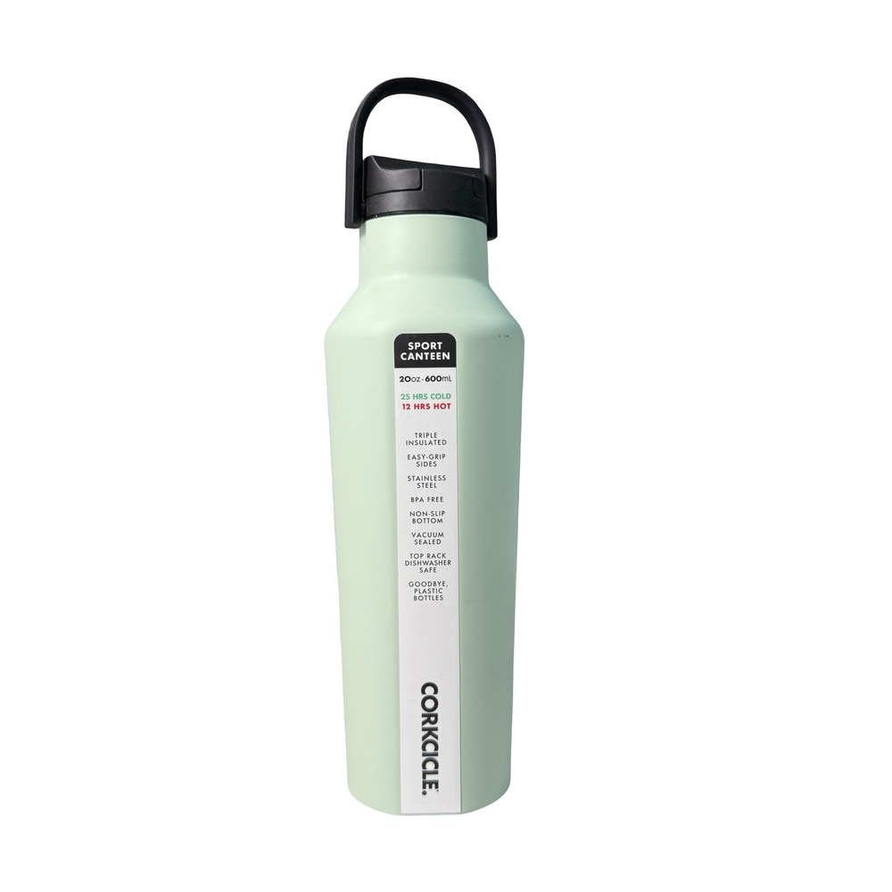 Corkcicle Sport Canteen 20oz 600ml Insulated Water Bottle Mint Green MSRP $43